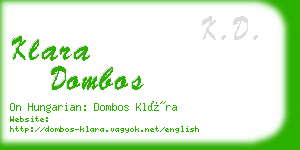 klara dombos business card